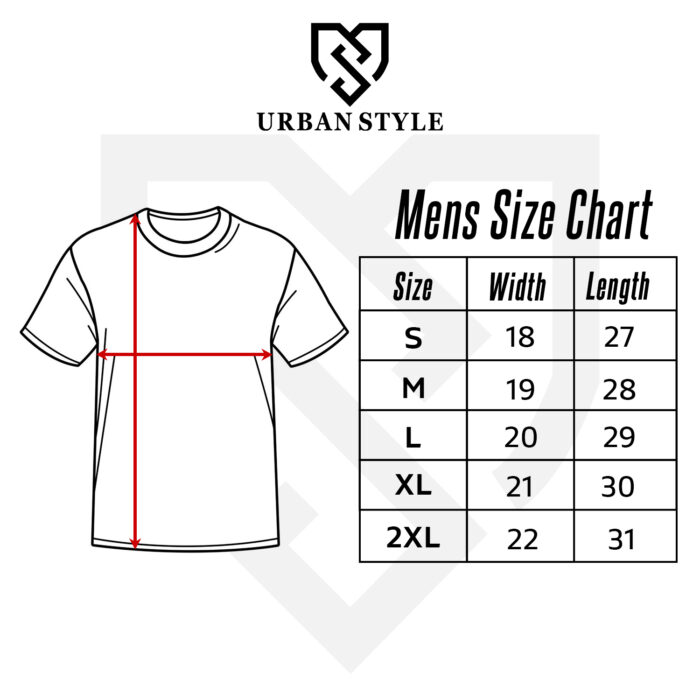 Urban Style Size Chart Mens