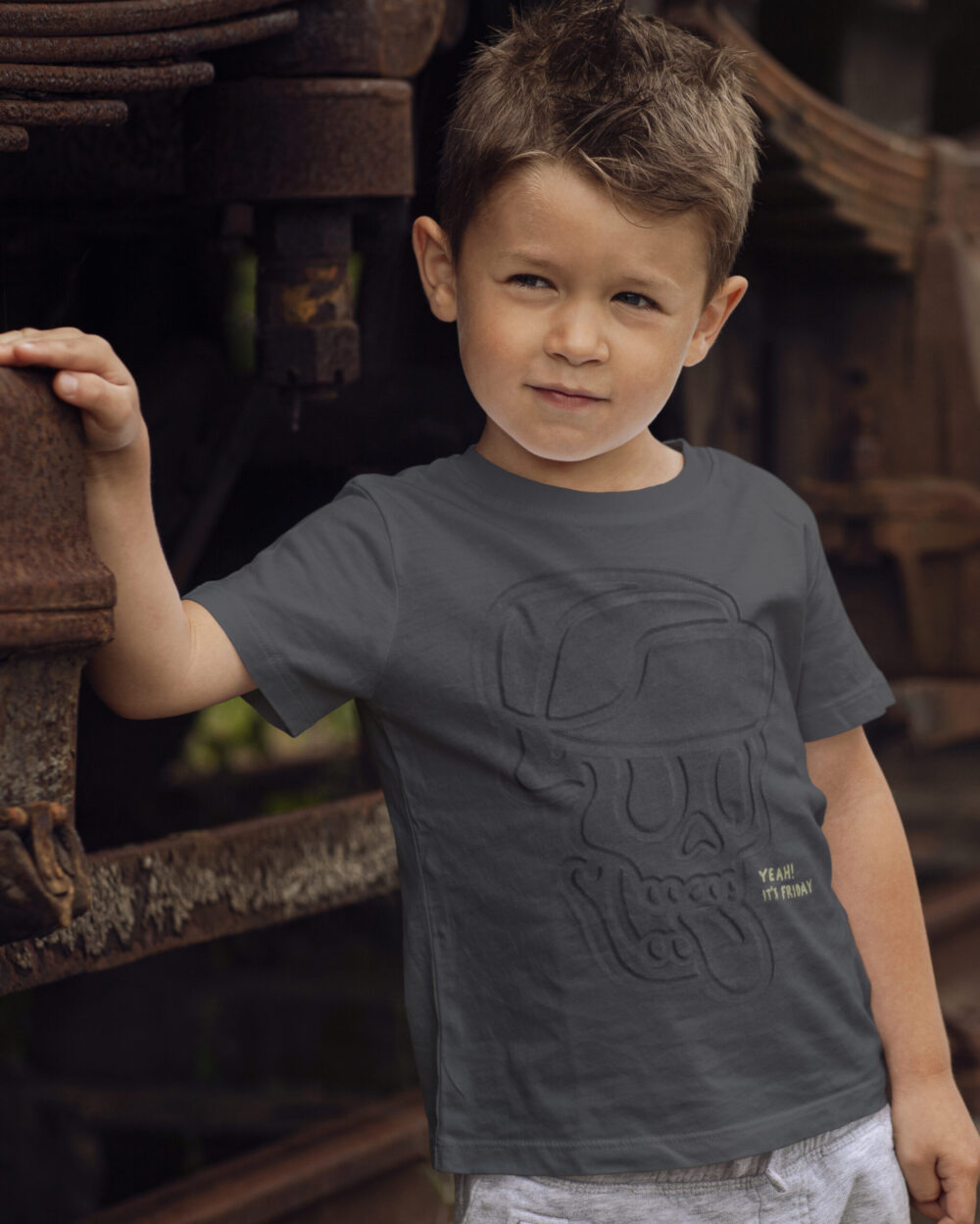 BOY'S SKULL PRINTED SHORT SLEEVE T-SHIRT | Urban Style