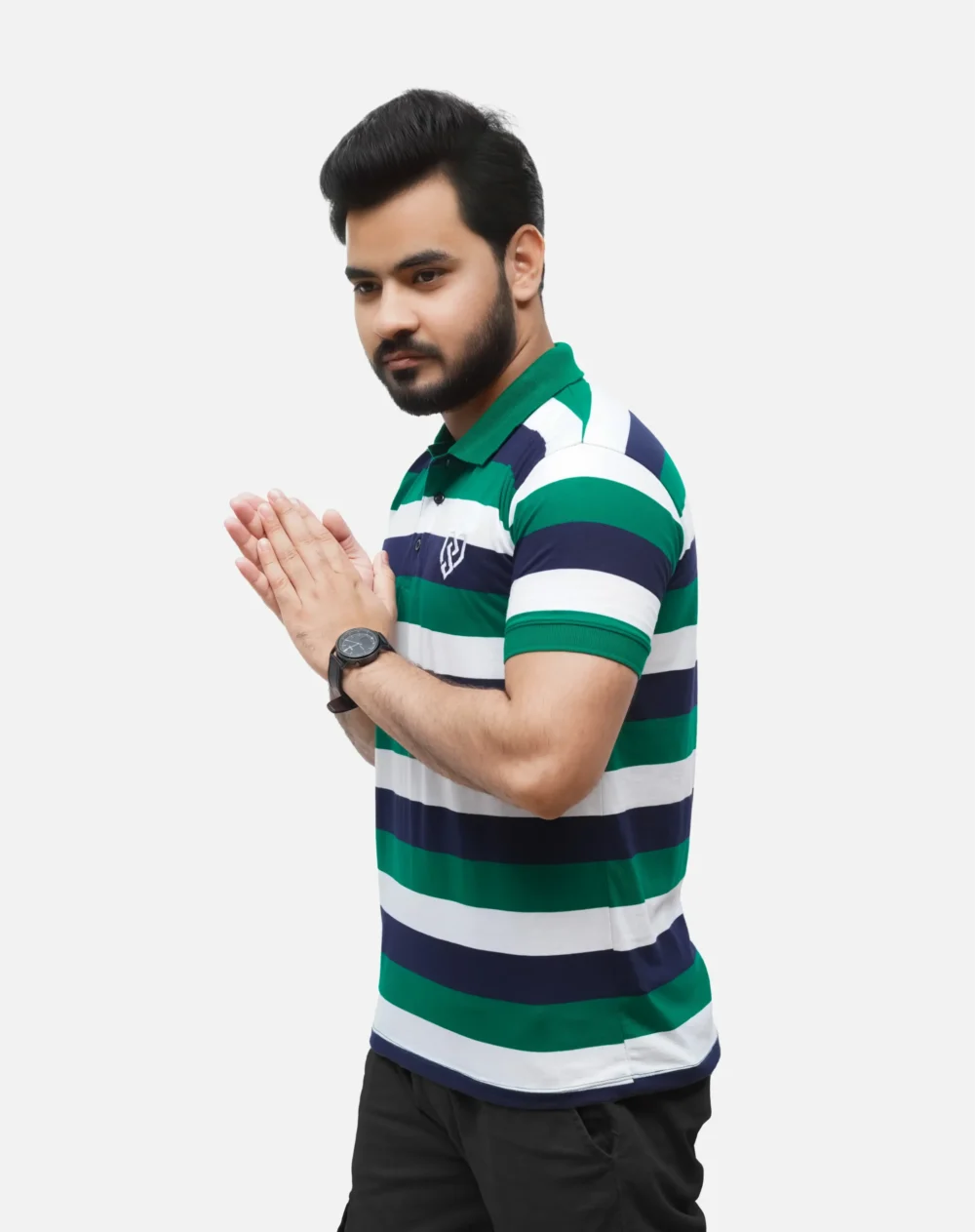Green Striper Polo Shirt | Urban Style