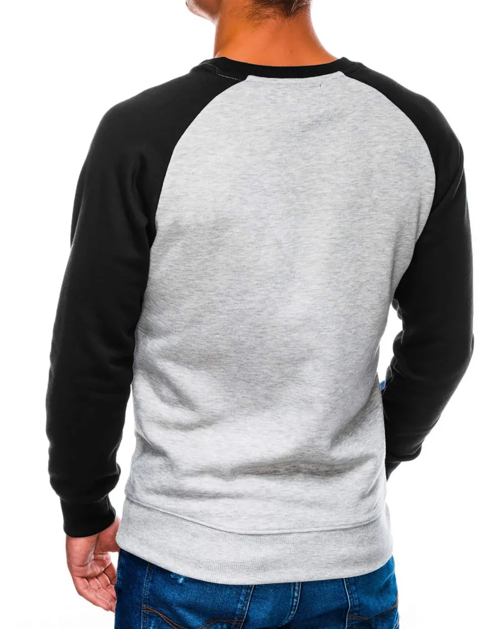 Men's Gray Black Reglan Sleeve Sweatshirt 1 | Urban Style