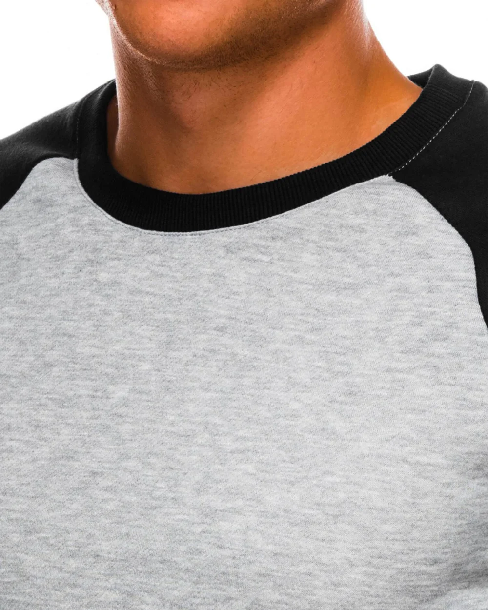 Men's Gray Black Reglan Sleeve Sweatshirt 2 | Urban Style