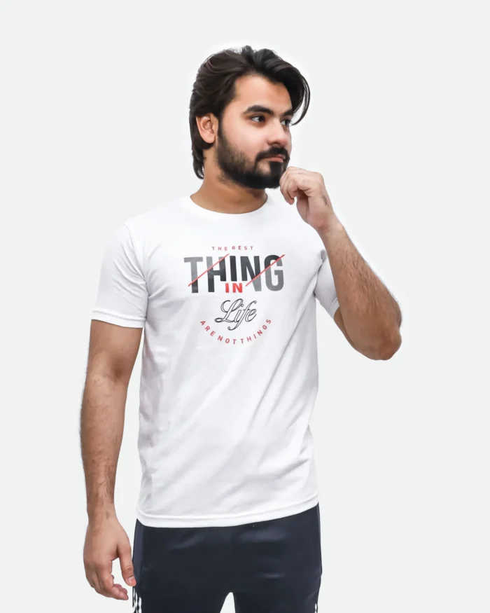 Men's Best Thing Printed White T-Shirt | Urban Style